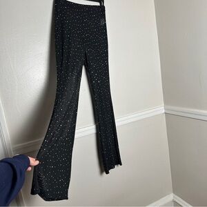 3/$20 💥 Sheer Mesh Stretchy Pants Pull On Flare Leg Sequin Shimmer Festival